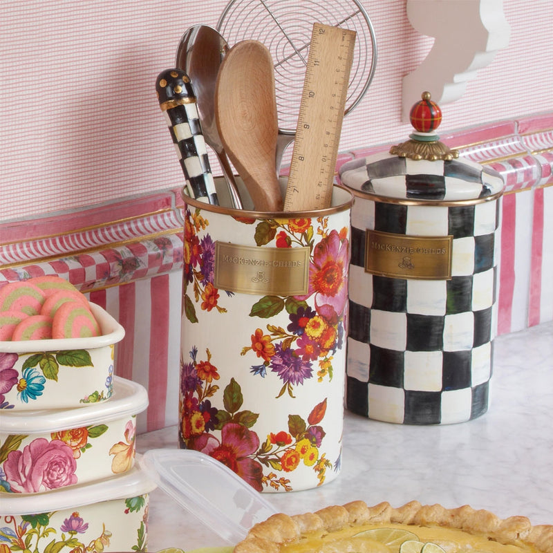 Mackenzie-Childs Flower Market White Untensil Holder