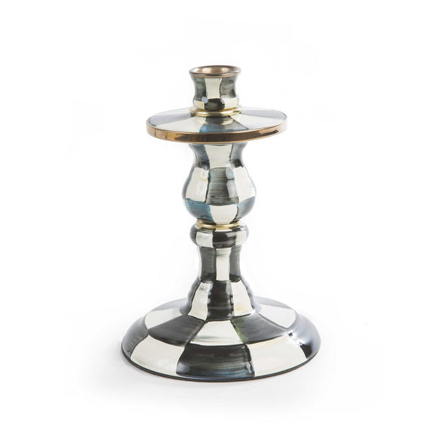 Mackenzie-Childs Courtly Check Small Enamel Candlestick
