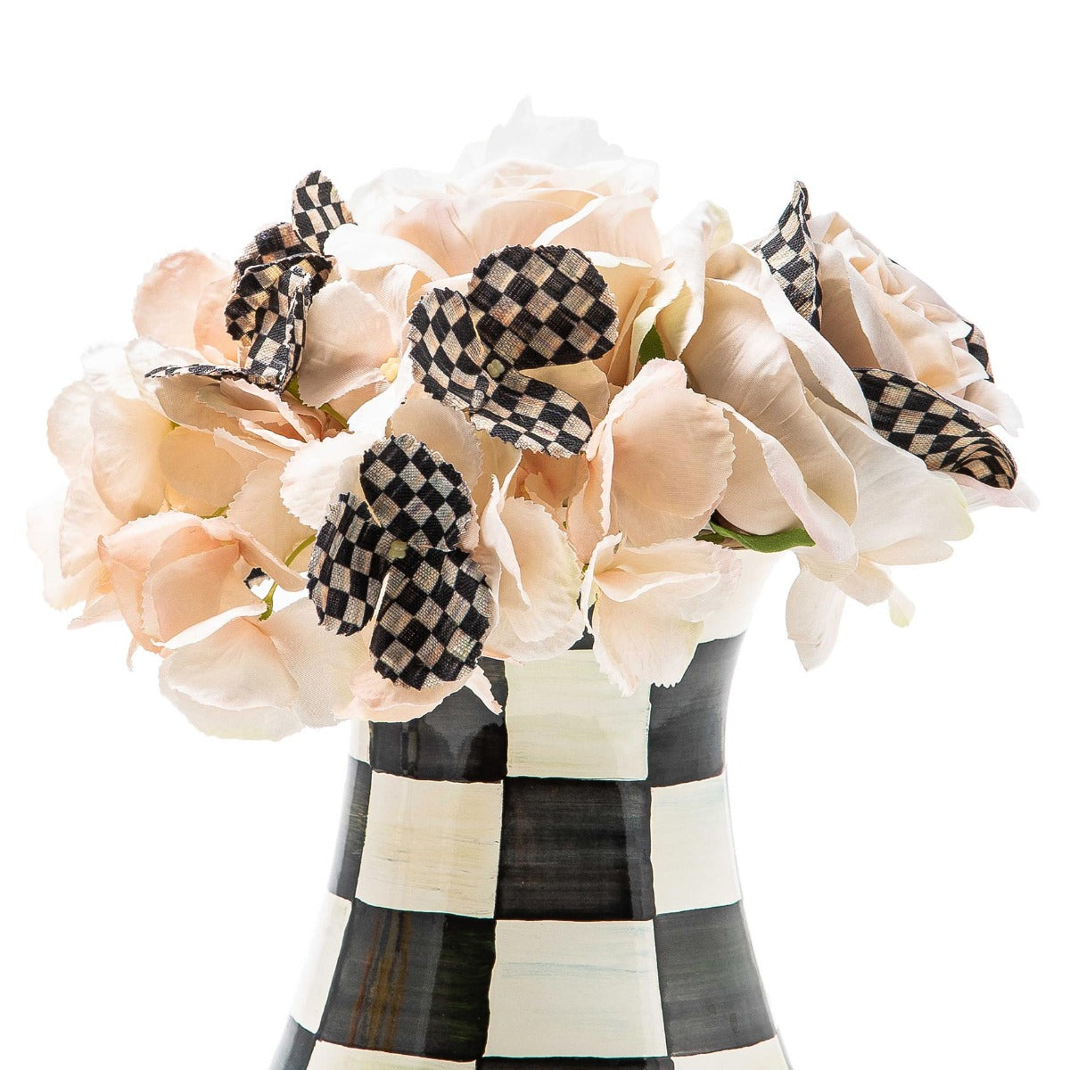 Mackenzie-Childs Courtly Check Tall Vase & Bouquet Set – David