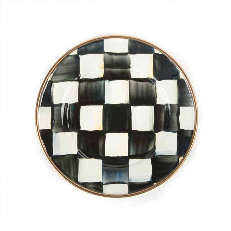 Mackenzie-Childs Courtly Check Enamel Canape Plates, Set of 4