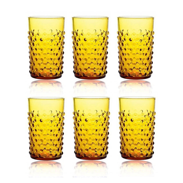 Klimchi Amber Hobnail Tumblers (set of 6)