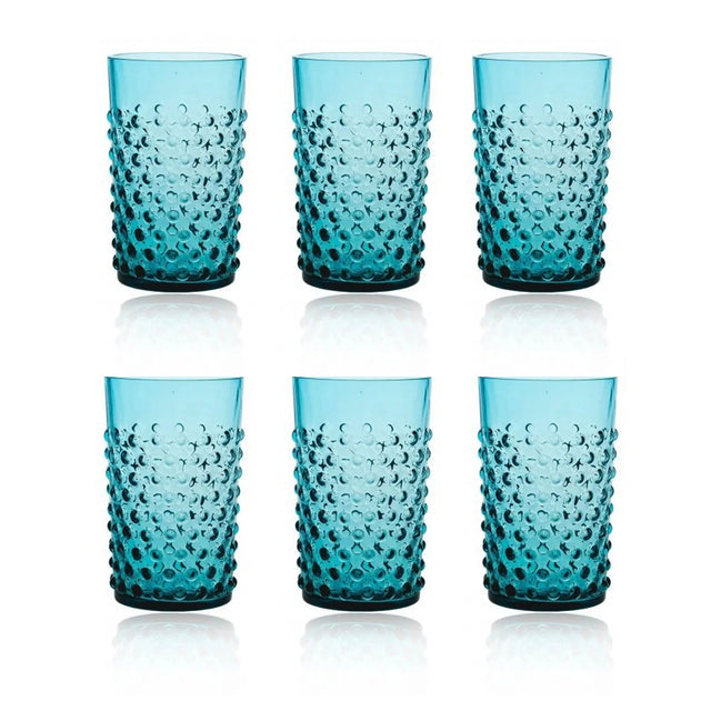 Klimchi Aquamarine Hobnail Tumblers (set of 6)