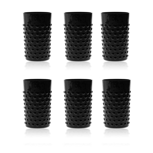 Klimchi Black Hobnail Tumblers (set of 6)