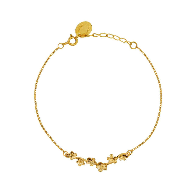 Alex Monroe Forget Me Not Bracelet, Gold Plated