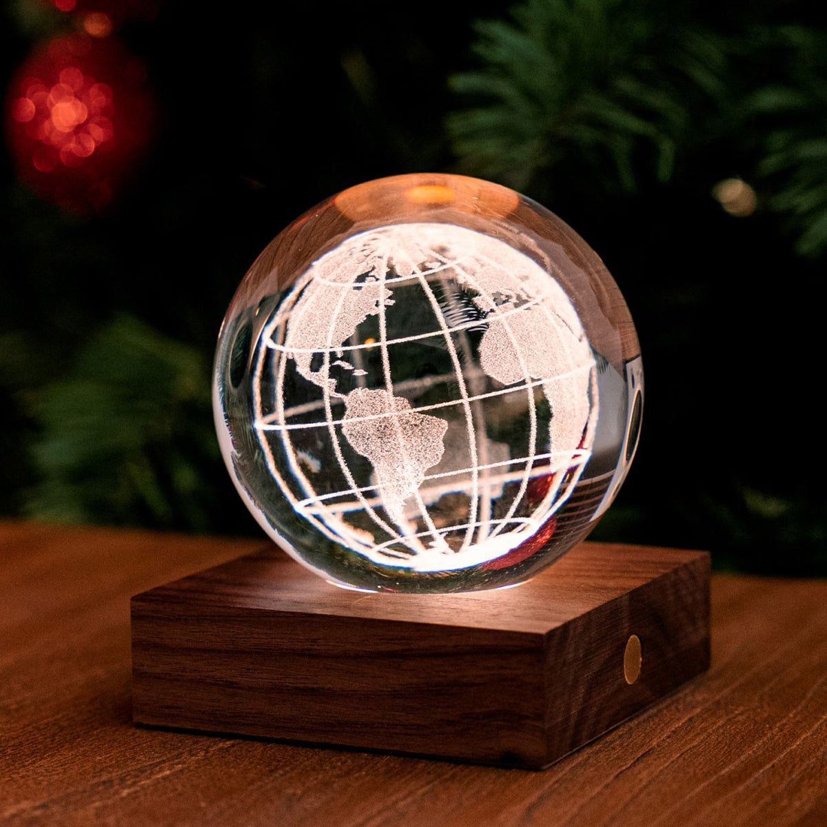 Gingko Design Amber Crystal Light, World Globe – David Shuttle Ltd