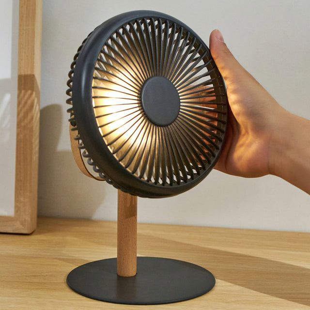 Gingko Beyond Detachable Desk Fan / Light, Matte Grey