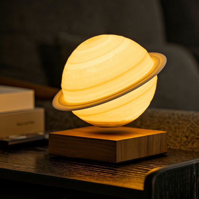 Gingko Smart Saturn Lamp, Walnut Base