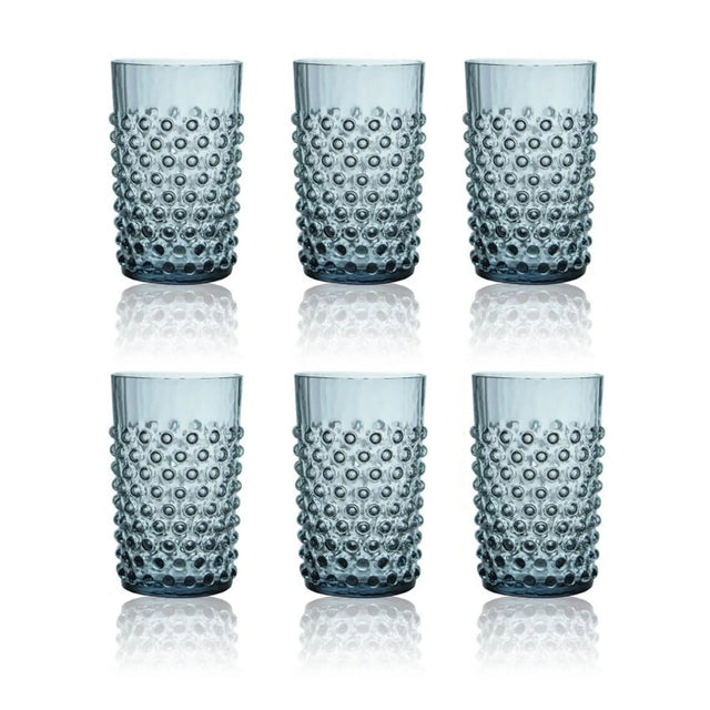Klimchi Misty Blue Hobnail Tumblers (set of 6)