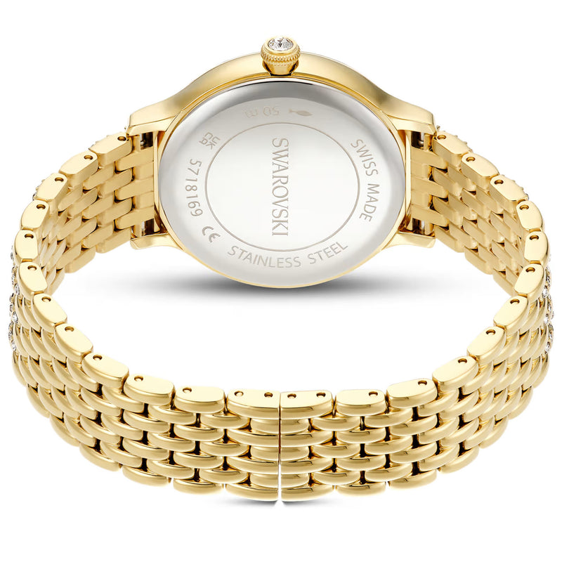Swarovski Imber watch, Swiss Made, Metal bracelet, Gold tone, Gold-tone finish