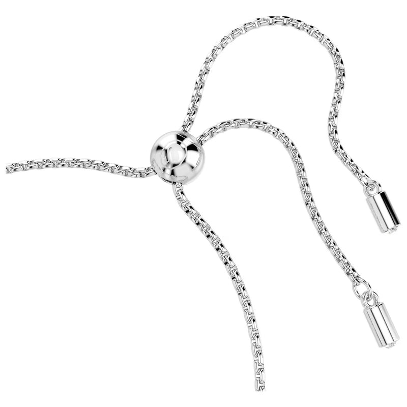 Swarovski Imber Tennis bracelet, Mixed round cuts, Blue, Rhodium plated