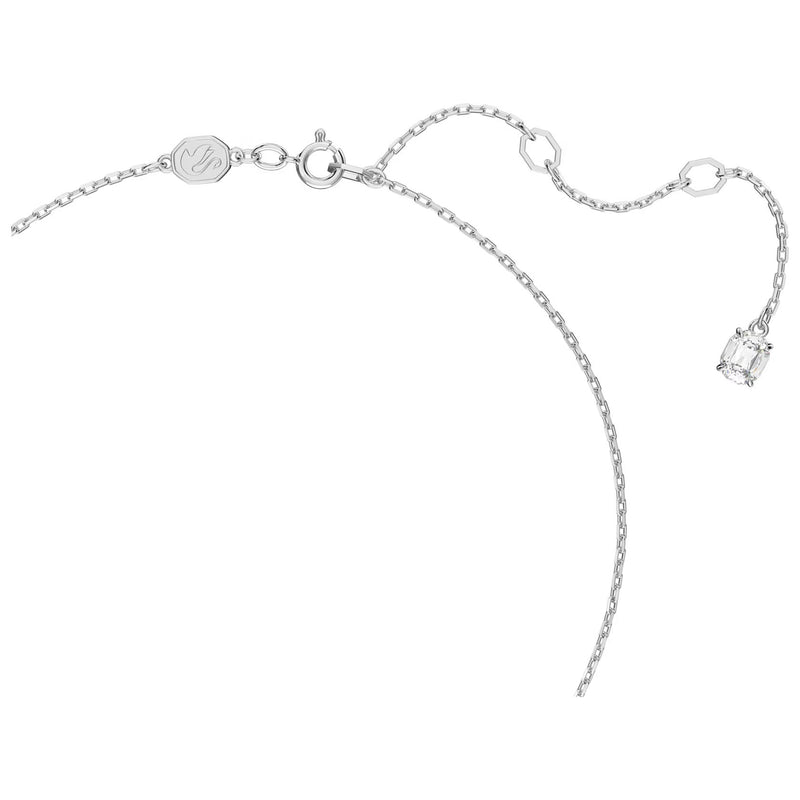 Swarovski Stilla pendant, Round cut, White, Rhodium plated