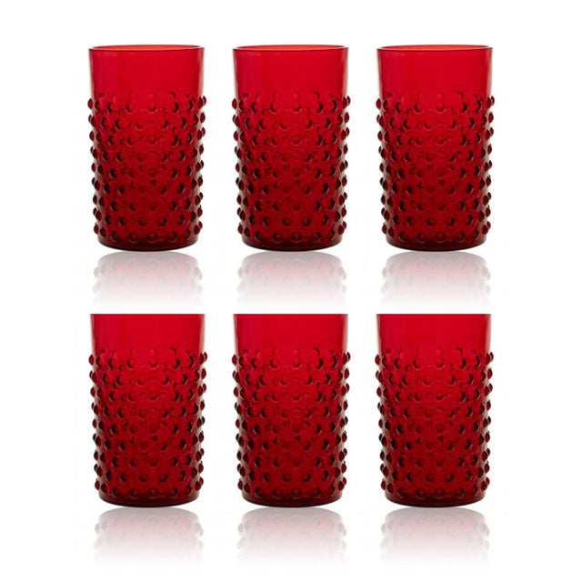 Klimchi Underlay Garnet Hobnail Tumblers (set of 6)