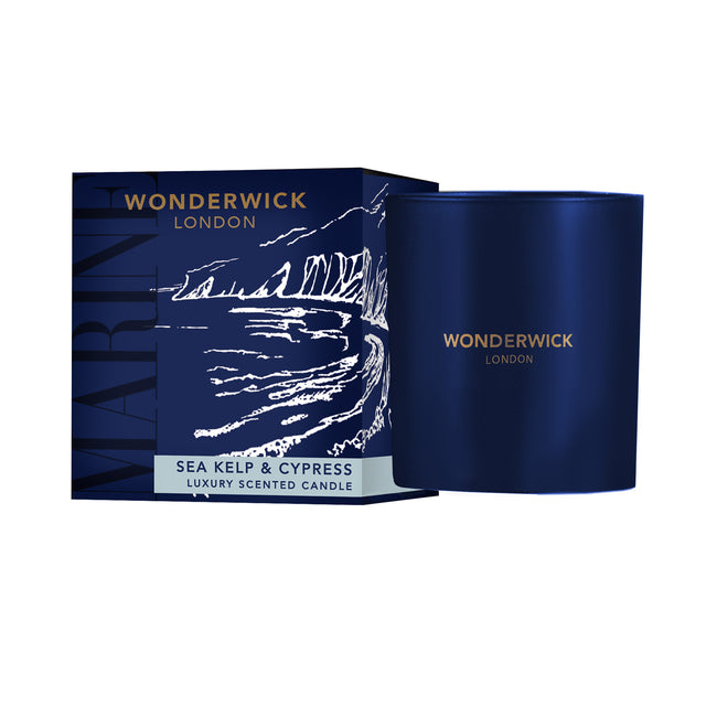 Wonderwick Marine Sea Kelp & Cypress Glass Candle