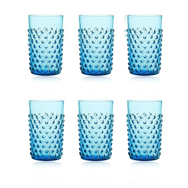 Klimchi Azure Hobnail Tumblers (set of 6)