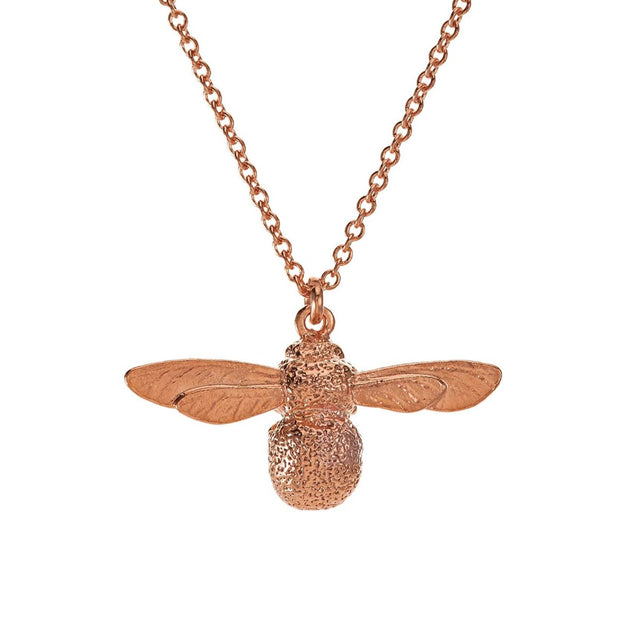 Alex Monroe Baby Bee Necklace, Rose Gold Plated