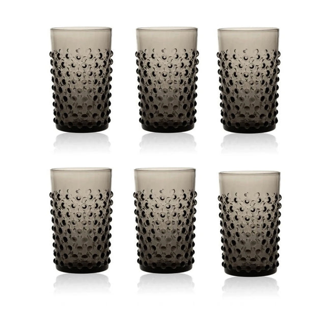 Klimchi Black Smoke Hobnail Tumblers (set of 6)
