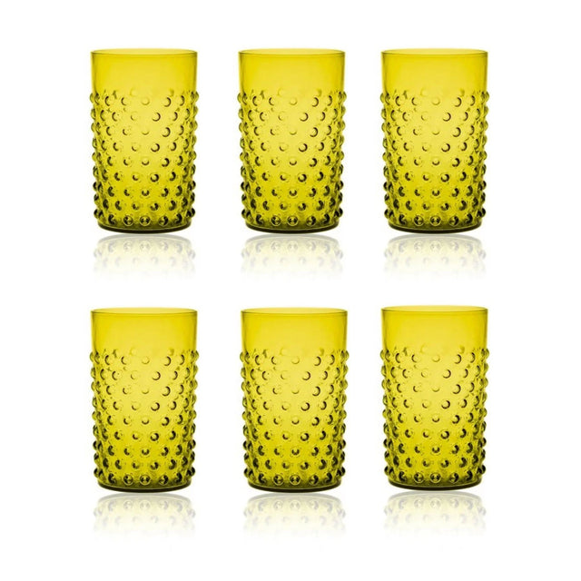 Klimchi Bonsai Green Hobnail Tumblers (set of 6)