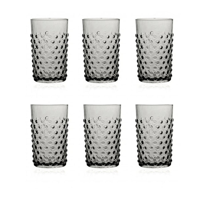 Klimchi Grey Smoke Hobnail Tumblers (set of 6)