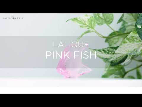 Lalique Pink Fish with plants in the background