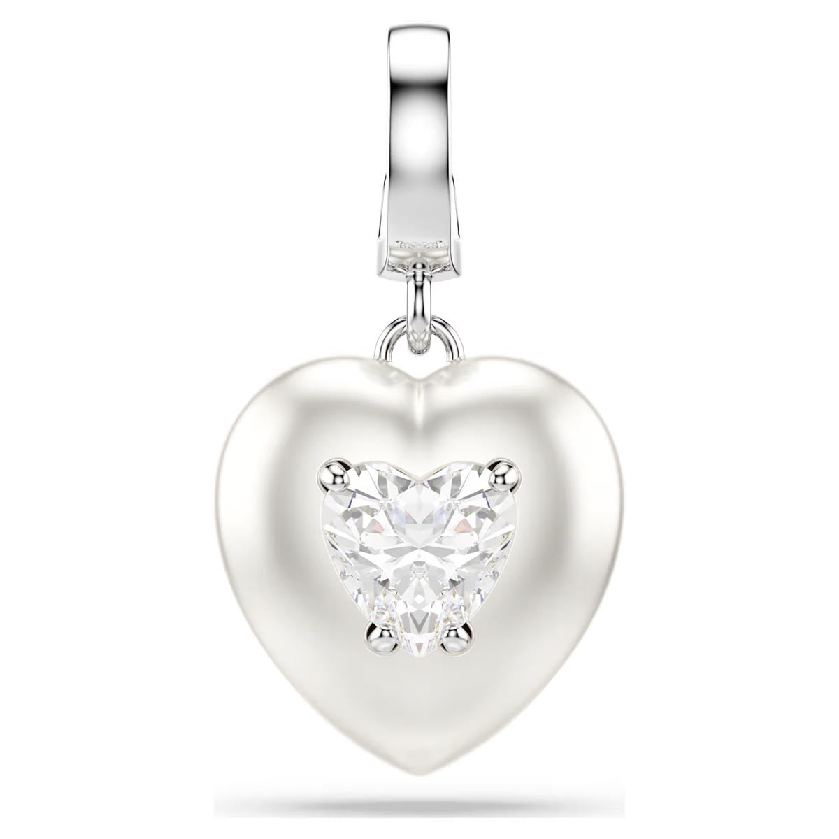 Swarovski Idyllia charm, Mixed cuts, Pearl-coloured coating, Heart