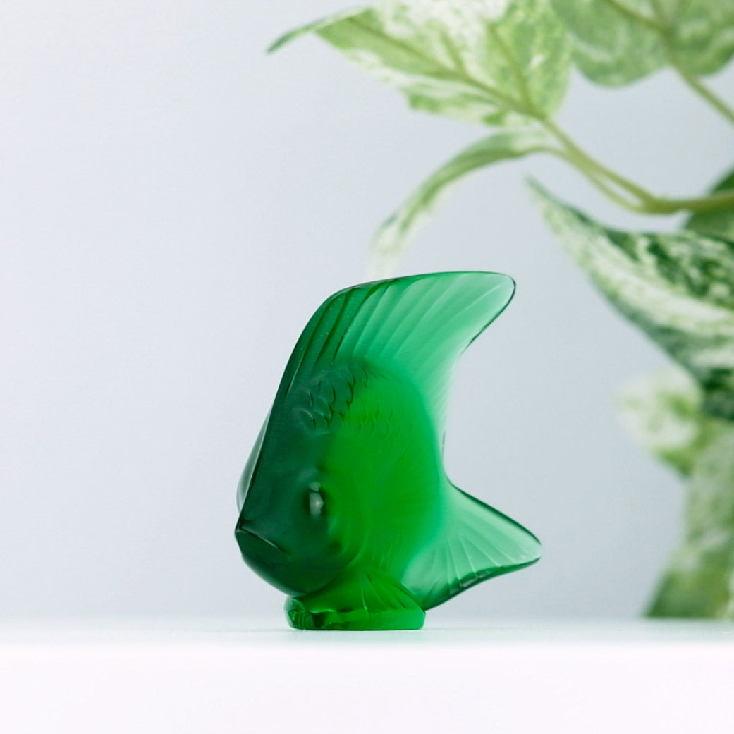 Lalique Emerald Fish Sculpture | Animal Figurines - David Shuttle