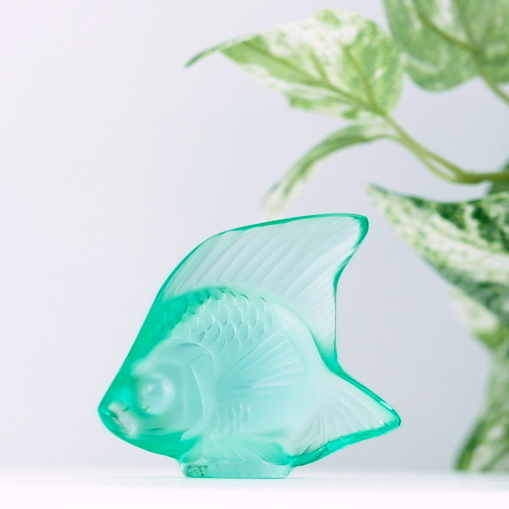Lalique | Fish Sculpture | Mint Green Crystal | 3001900 - David