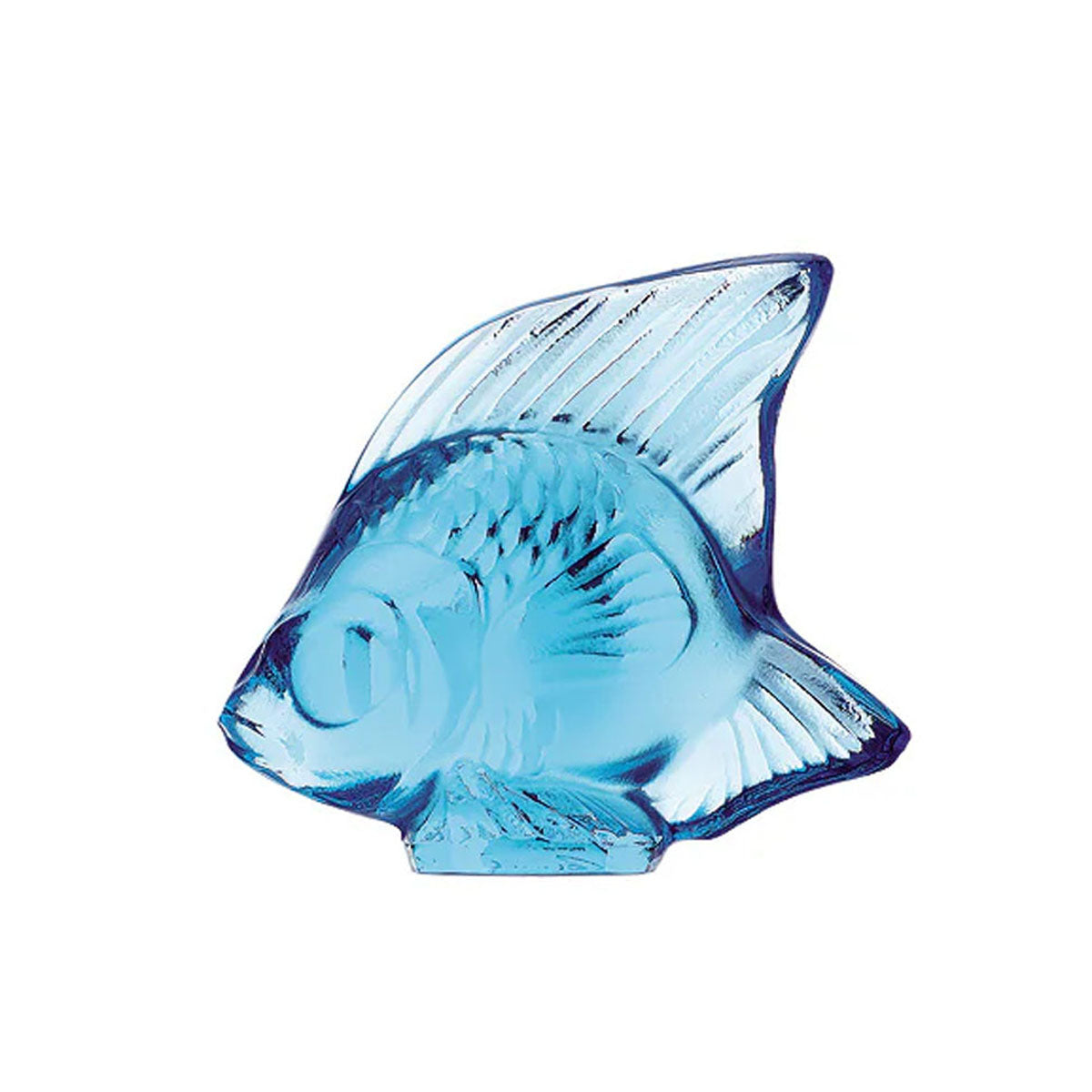 Lalique | Fish Sculpture | Pale Blue Crystal | 3000200 - David