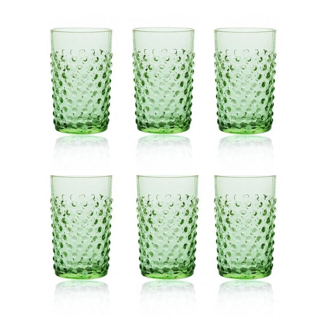 Klimchi Light Green Hobnail Tumblers (set of 6)