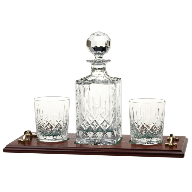 Royal Scot Crystal London Whisky Tray Set