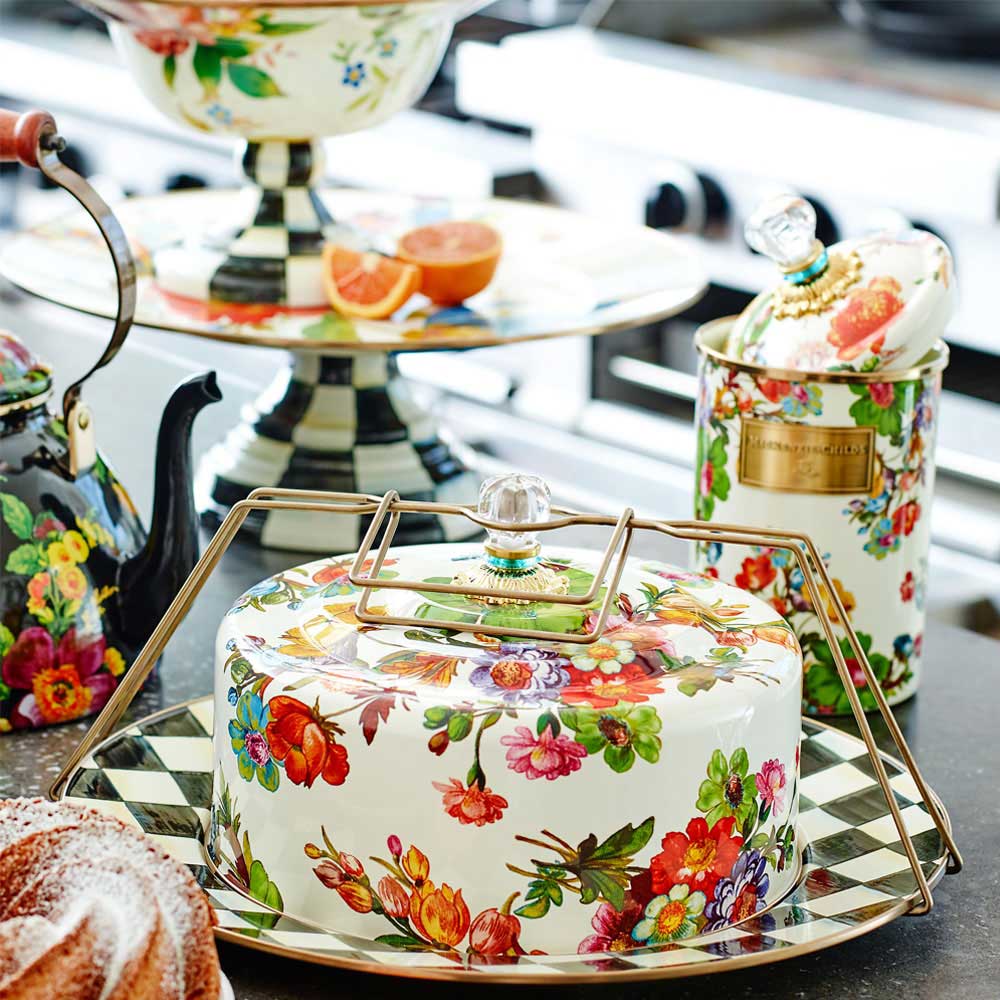 Mackenzie-Childs Flower Market | Cake Carrier, White - David