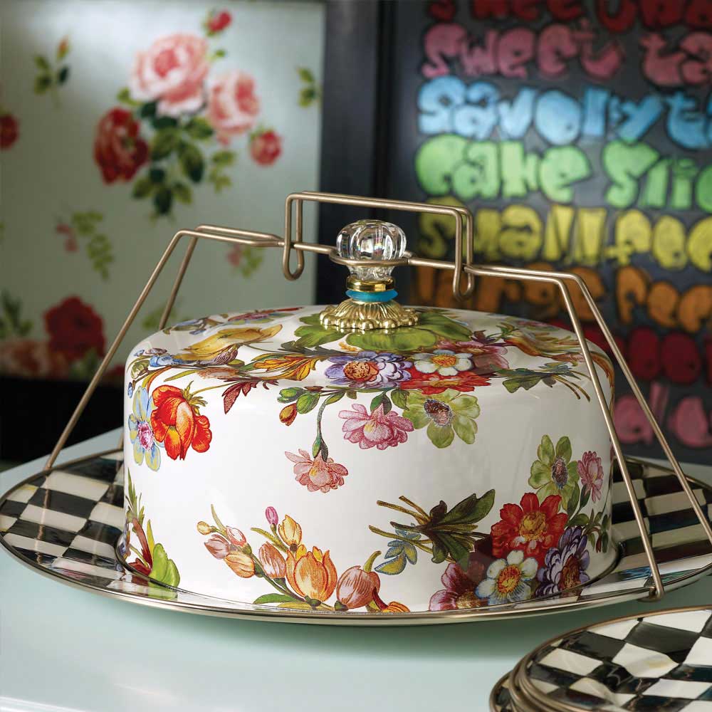 Mackenzie-Childs Flower Market | Cake Carrier, White - David