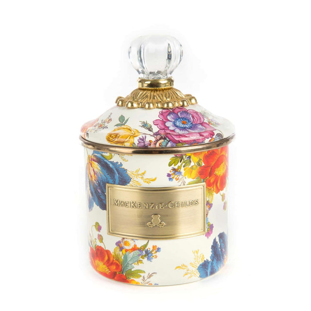Mackenzie-Childs Flower Market Demi Canister, White