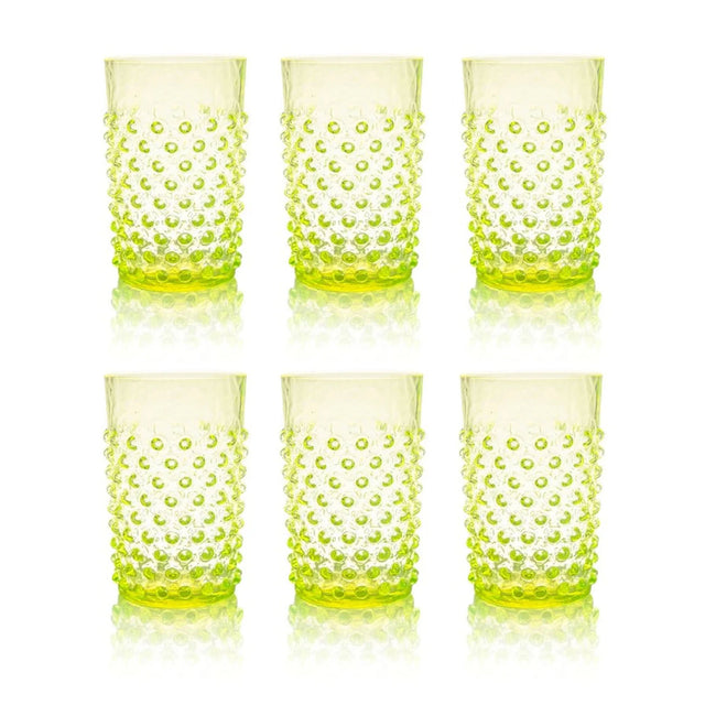 Klimchi Neon Citrine Hobnail Tumblers (set of 6)