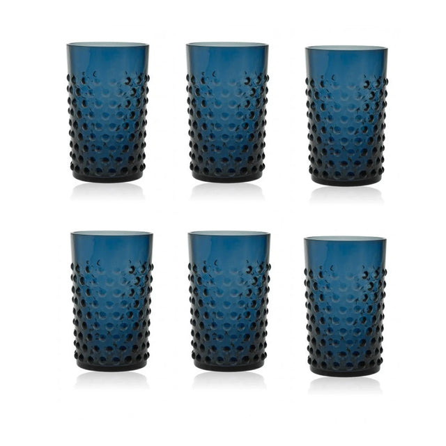 Klimchi Royal Blue Hobnail Tumblers (set of 6)