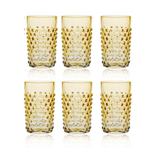 Klimchi Underlay Amber Hobnail Tumblers (set of 6)