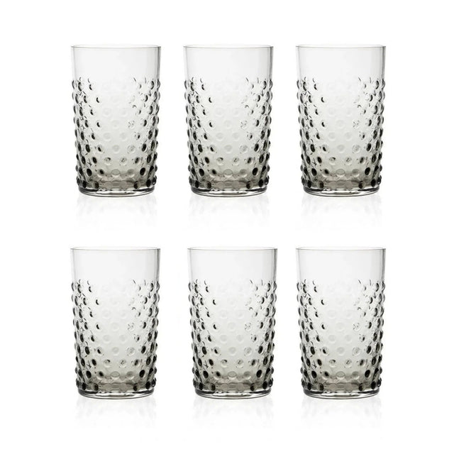 Klimchi Underlay Black Smoke Hobnail Tumblers (set of 6)