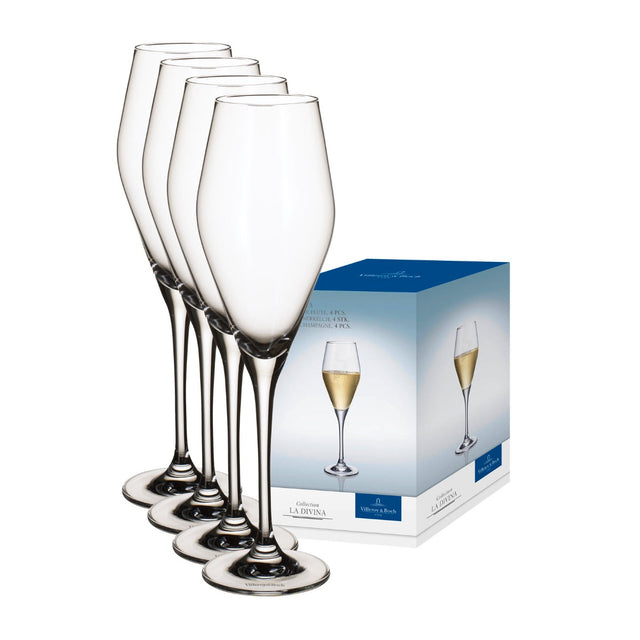 Villeroy & Boch La Divina Champagne Flutes, Set of 4