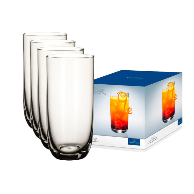 Villeroy and Boch La Divina Longdrink Glasses, Set of Four