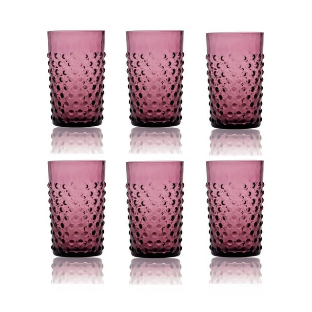 Klimchi Violet Hobnail Tumblers (set of 6)