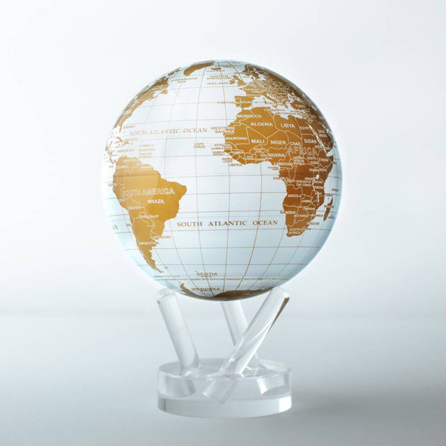 White and Gold Mova Globe 4.5 inch