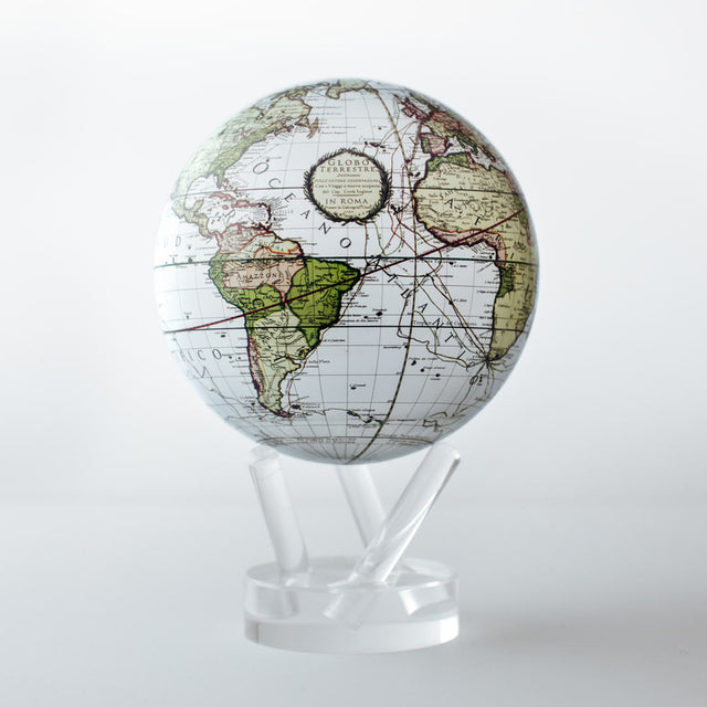 MOVA White Cassini Terrestrial 4.5" Rotating Globe MG-45-WCT