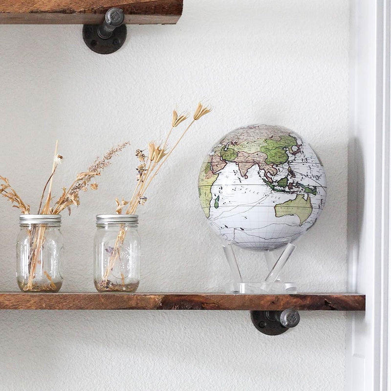 6 inch Mova Globe - White Antique Terrestrial