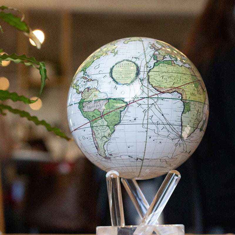 Mova Globe 6 inch - White Antique Terrestrial