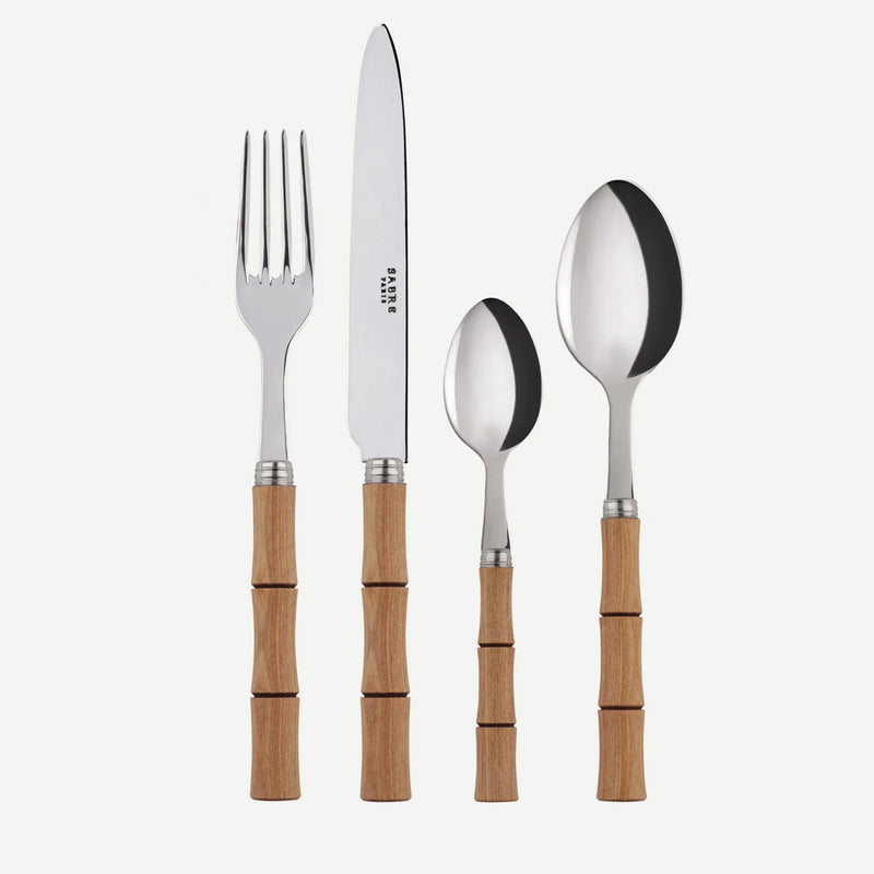 Sabre Bamboo Light Press Wood 4 Pieces Cutlery Set, 033
