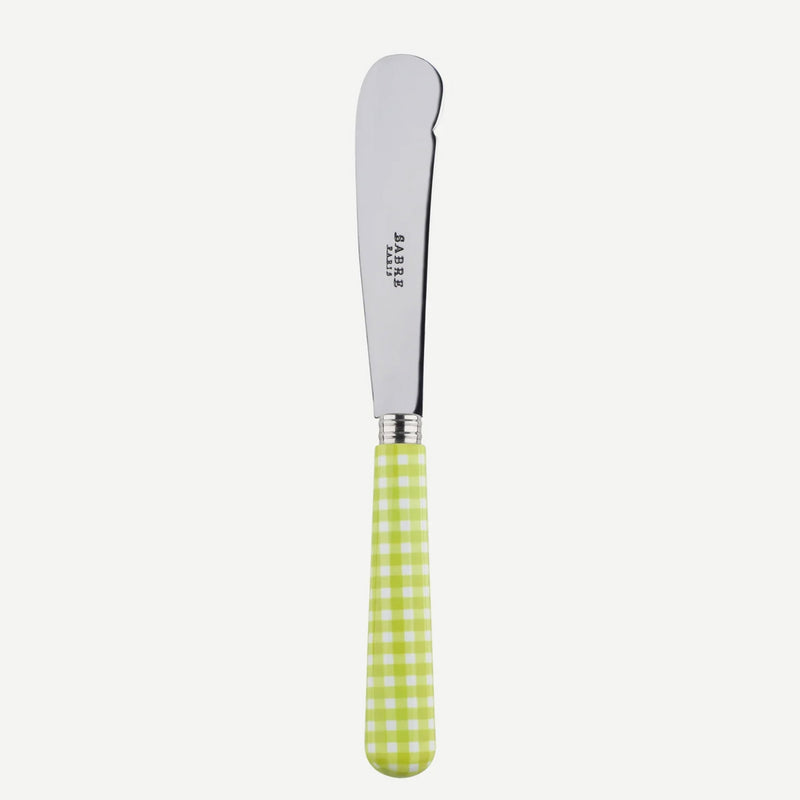 Sabre Gingham Lime 20cm Butter Knife