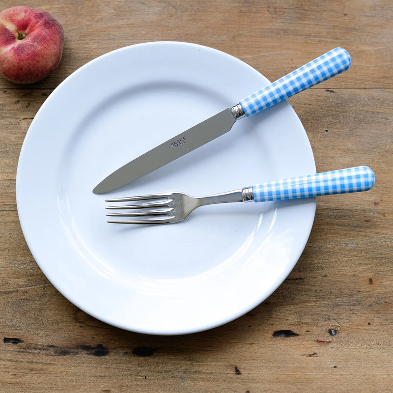 Sabre Gingham Light Blue 4 Pieces Cutlery Set, 033
