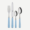 Sabre Gingham Light Blue 4 Pieces Cutlery Set, 033
