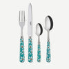 Sabre Daisy Turquoise 4 Pieces Cutlery Set, 033