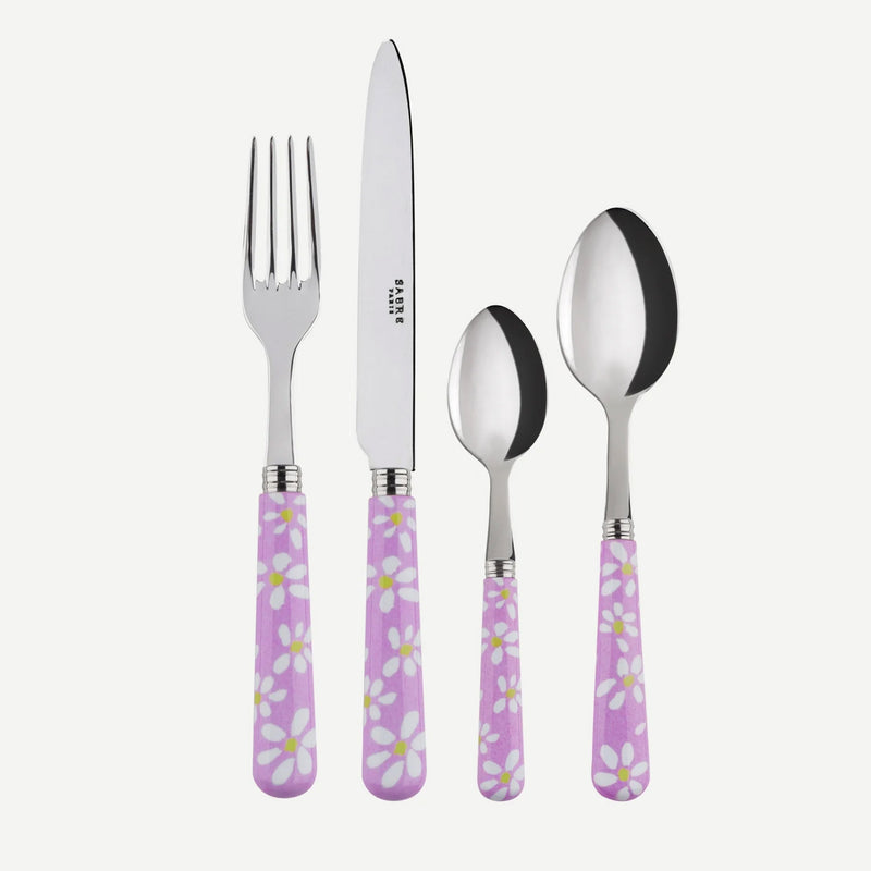 Sabre Daisy Pink 4 Pieces Cutlery Set, 040