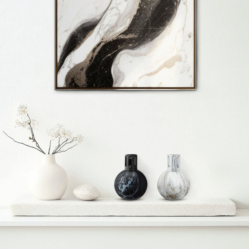 White Marbled Lamp Berger